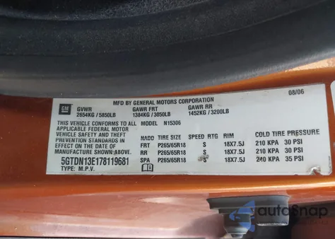 2007 Hummer H3 from USA, damaged, VIN 5GT4N13E178119681